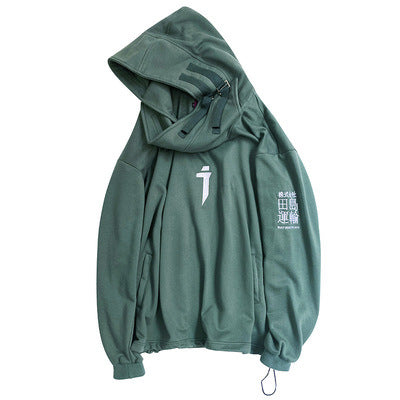 Dark Functional Style Cyberpunk Fish Mouth Hooded Sweater Oversize Hip-Hop Jacket Men And Women Couples eprolo