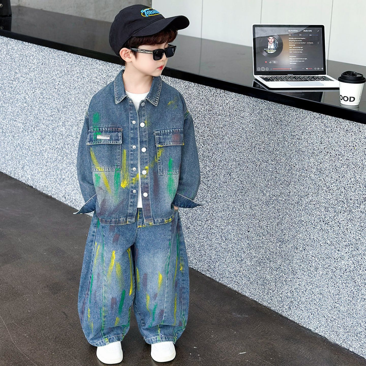 Boys Spring Denim Jacket Pants Two-Piece Set - product image 2