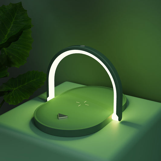 Night Light Wireless Charger 15W Fast Charge with Mobile Phone Stand Desk Lamp Power Bank - 2bazar4