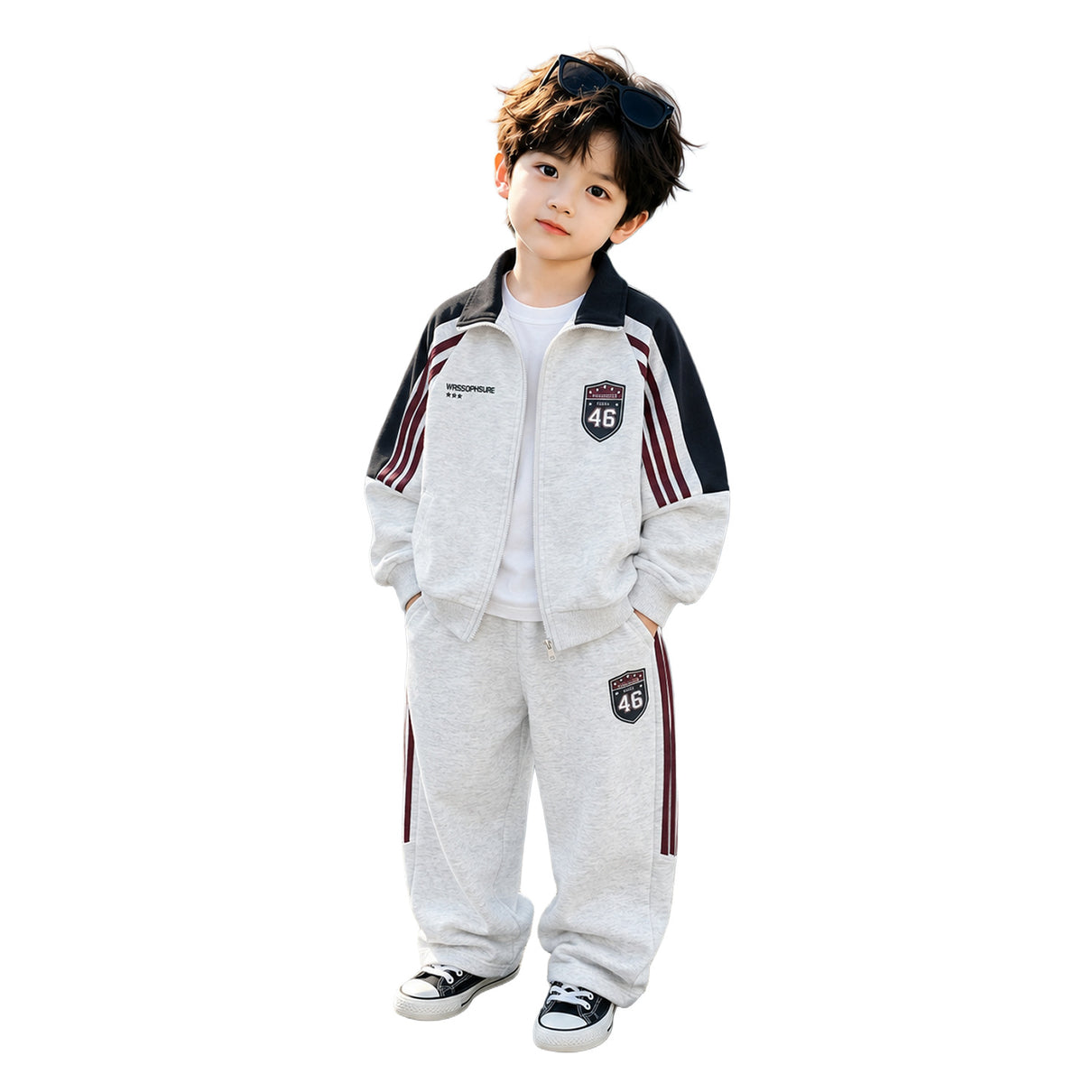 Boys Long Sleeve Hoodie and Jacket Set Casual Sportswear Two-Piece Outfit - product image 5