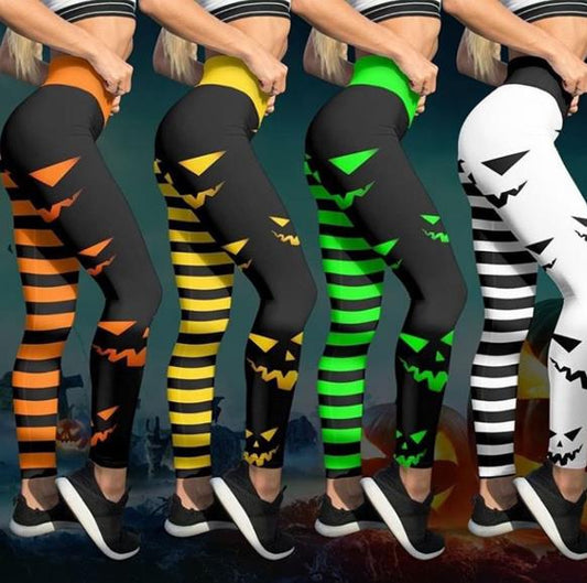 Halloween Pumpkin Print Pants
