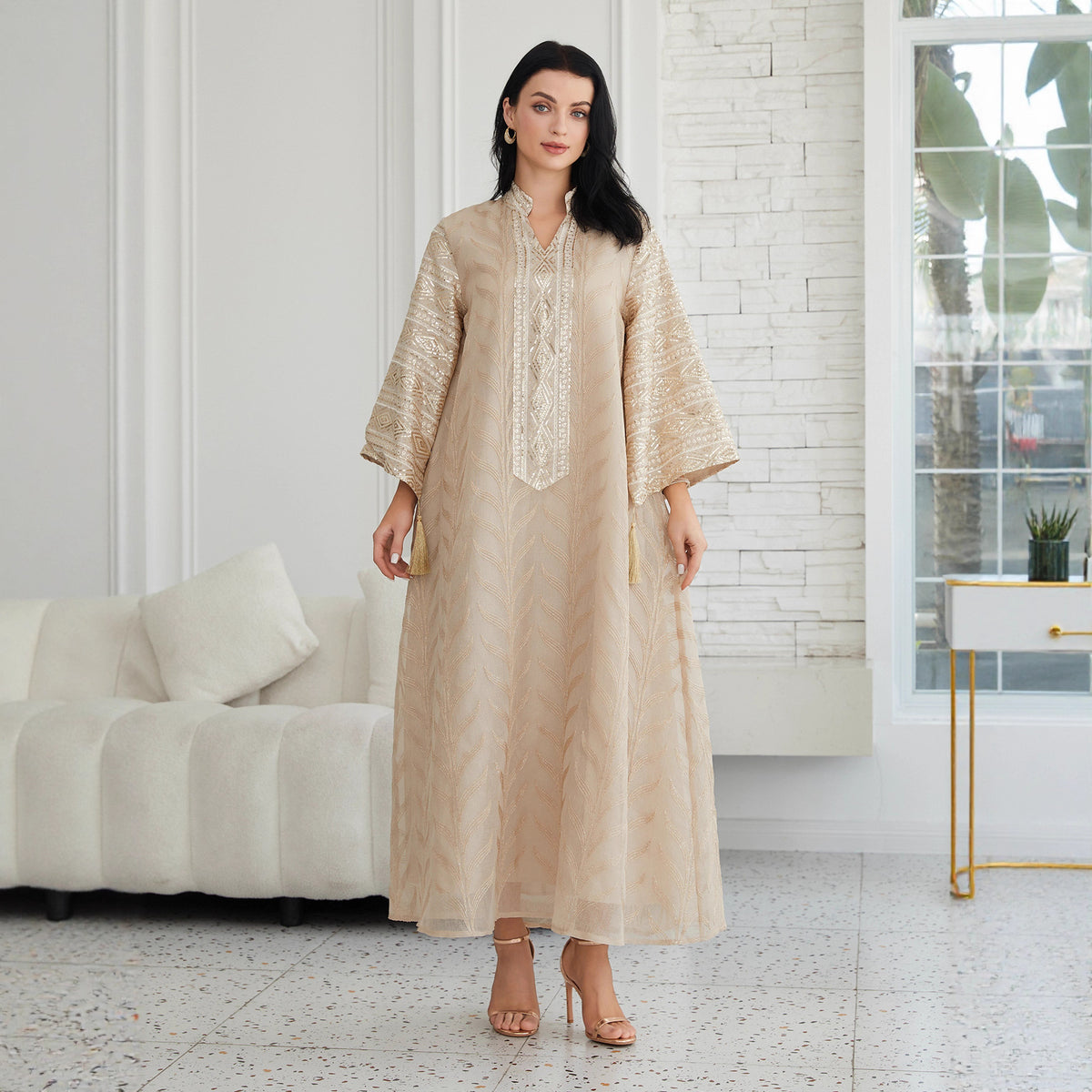 Bead embroidered dress