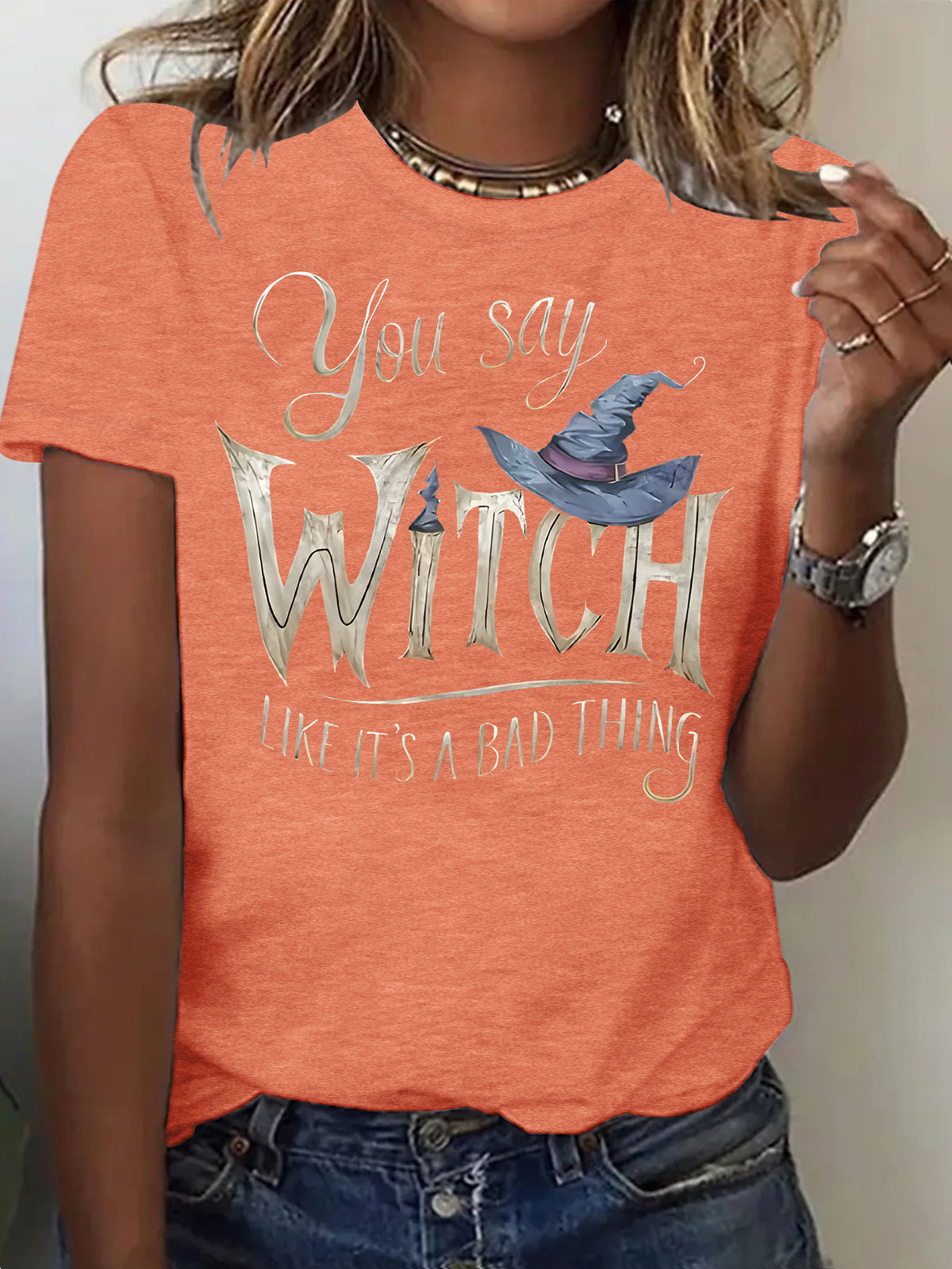 Halloween Witch Print Short-Sleeve T-Shirt - product image 11