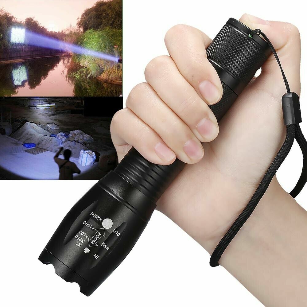 2Pack USB Rechargeable LED Flashlight Adjustable Focus Outdoor 5-Modes Flashlight +Battery+USB Charger Set(Platform policies vary; relevant qualifications are attached via link, please do not list products without required qualifications)