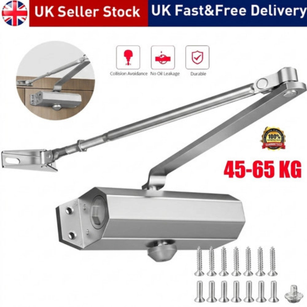 45-65KG Heavy Duty FIRE Rated Overhead Door Closer Opener Adjustable Soft Close