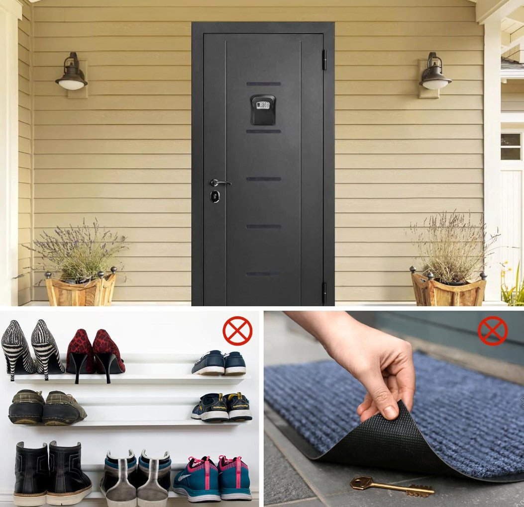 Wall Mounted Key Safe, 4 Combination Key Safe Outdoor Security Key Lock Box UK