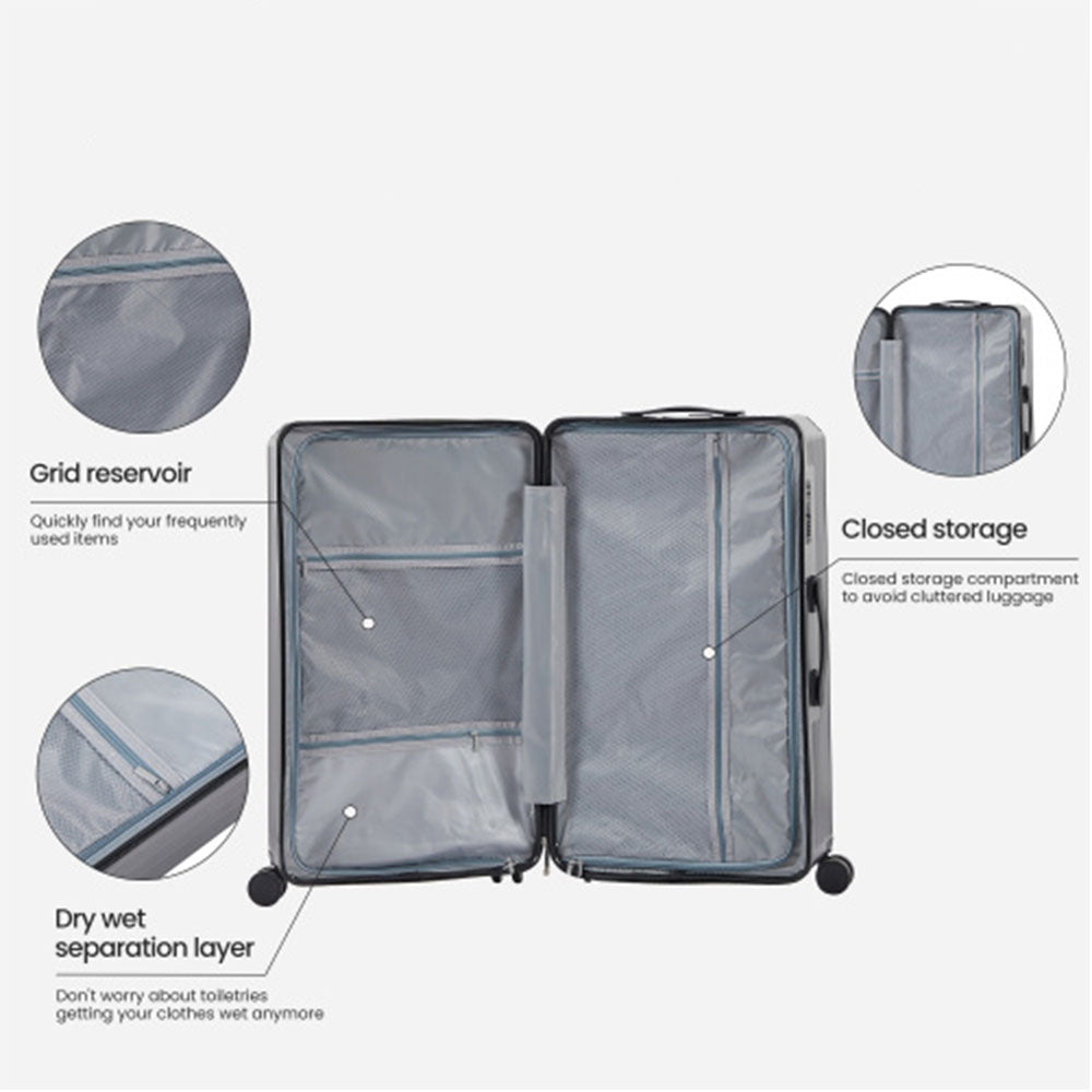 4-Piece Luggage Set Travel Bag - Dark Grey_6