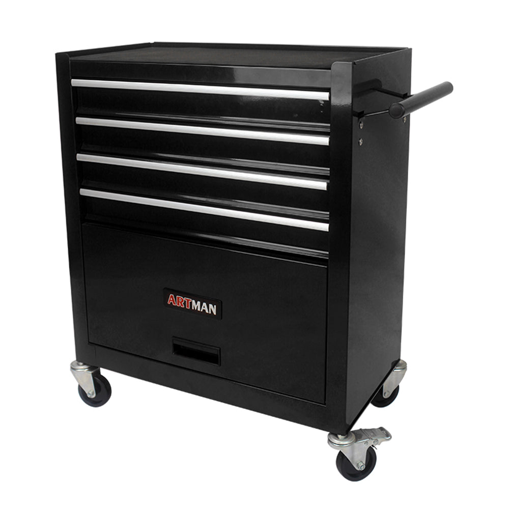 4-Drawer Multifunctional Tool Cart with Wheels - Black_10