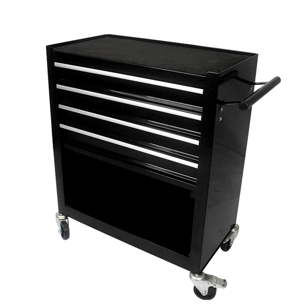 4-Drawer Multifunctional Tool Cart with Wheels - Black_7