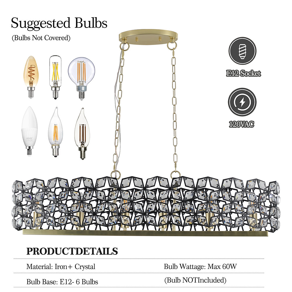 Champagne Gold Oval Crystal Chandelier - Modern Luxury Lighting_10