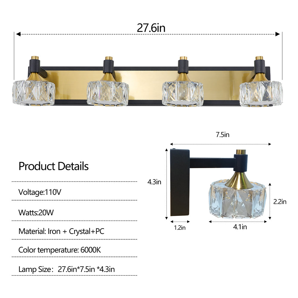 Modern 4-Light LED Crystal Vanity Bathroom Lighting_8