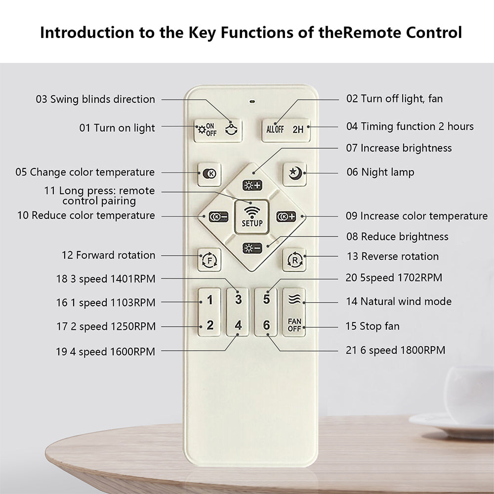 Bladeless Fan Lamp With Lights Dimmable LED - White_8