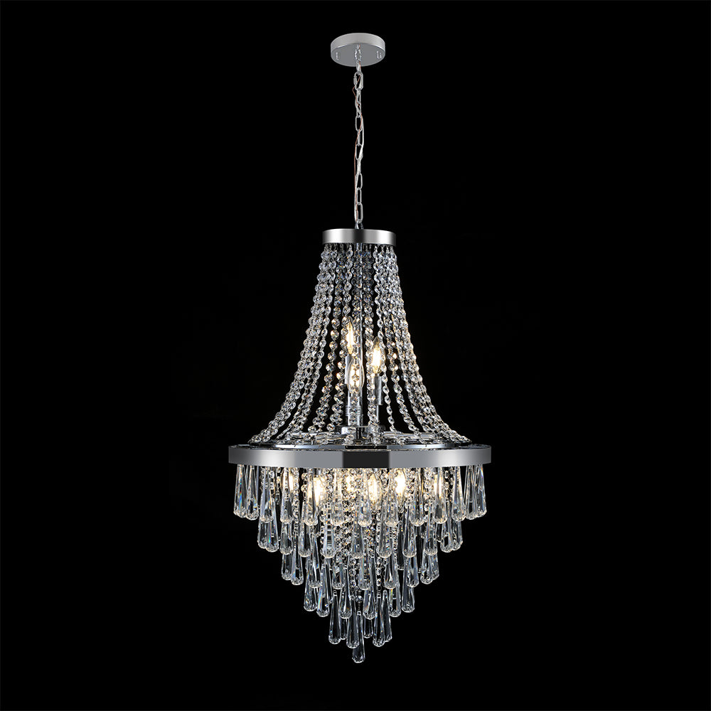 Luxurious Large Contemporary Chromium-Colored Crystal Chandelier_6