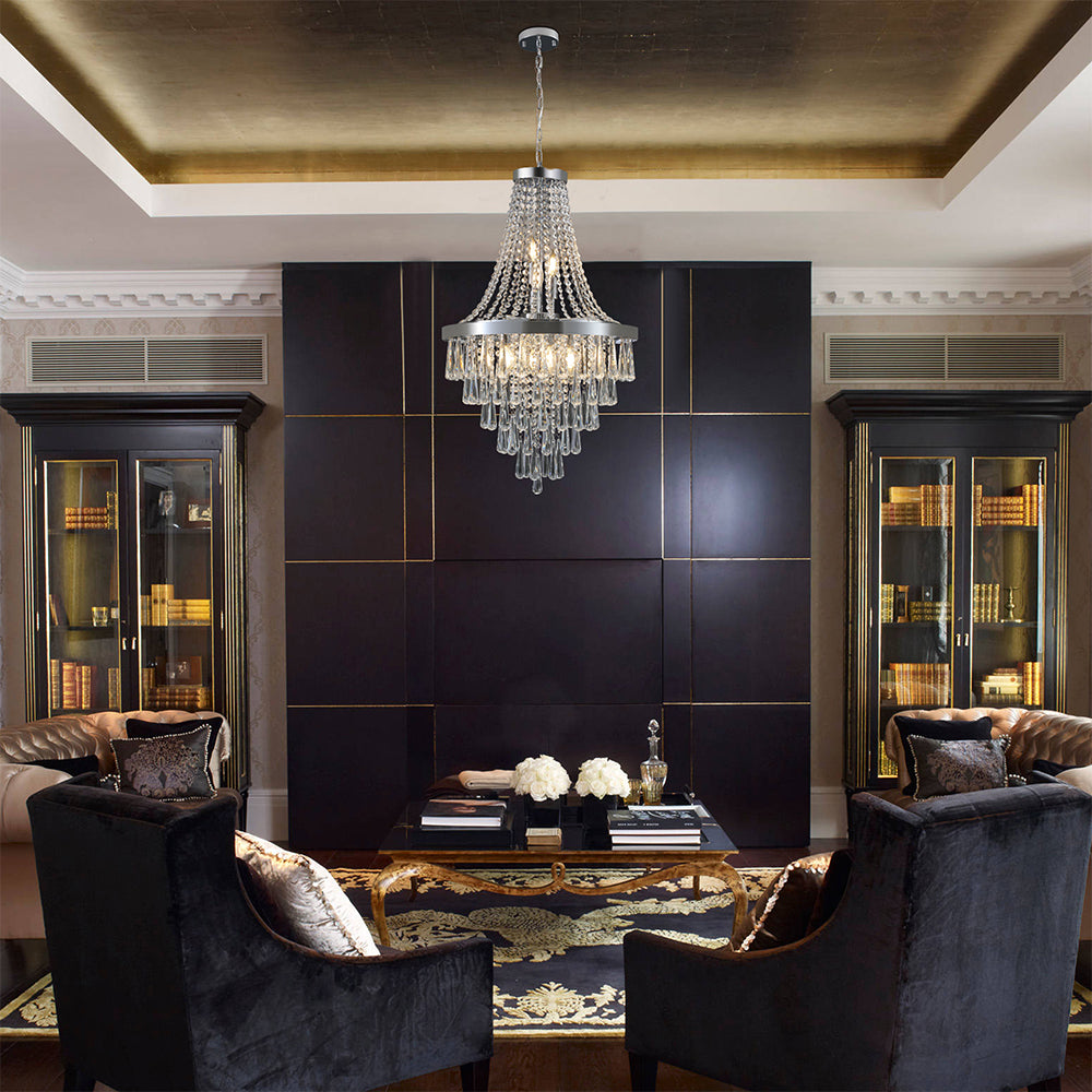 Luxurious Large Contemporary Chromium-Colored Crystal Chandelier_4