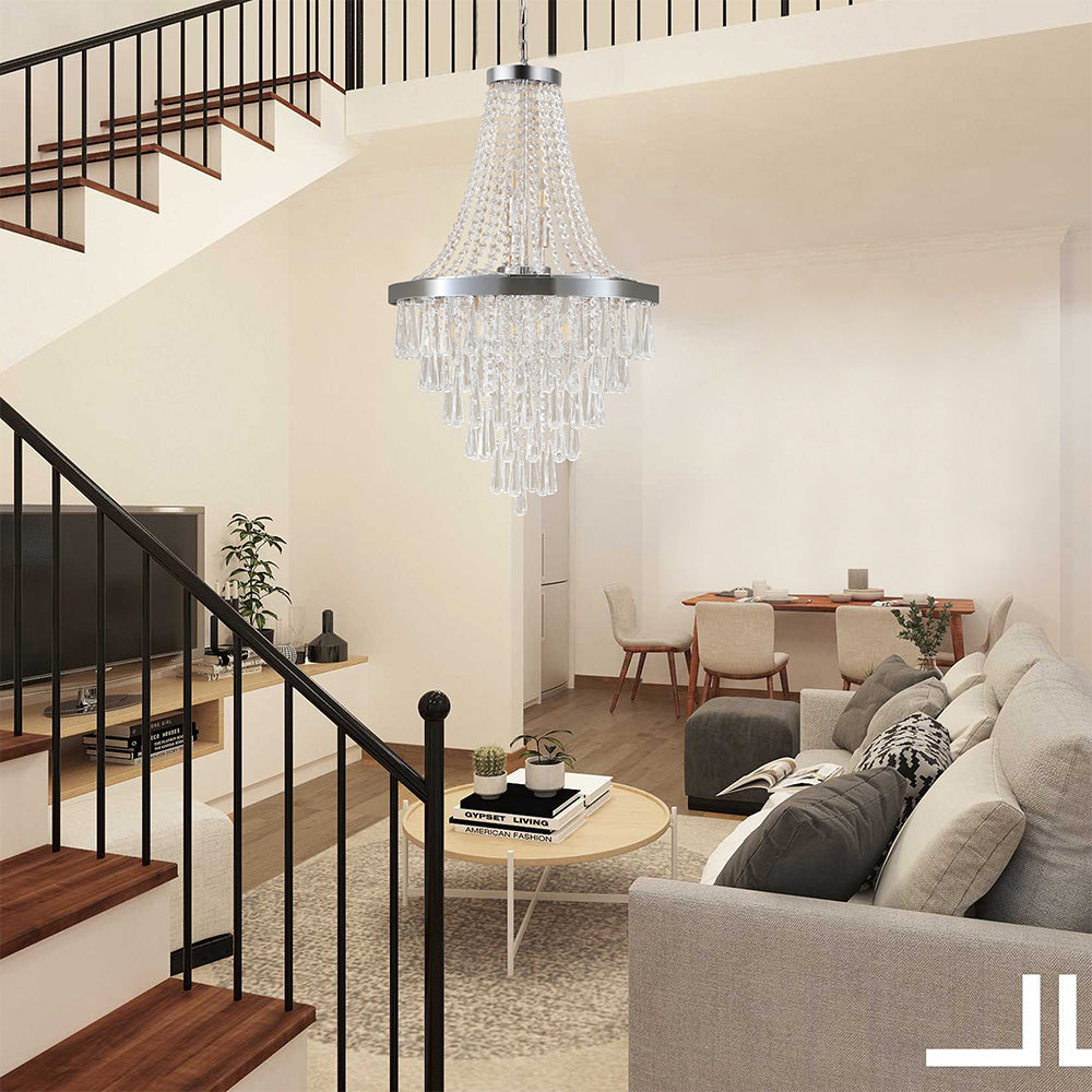 Luxurious Large Contemporary Chromium-Colored Crystal Chandelier_2