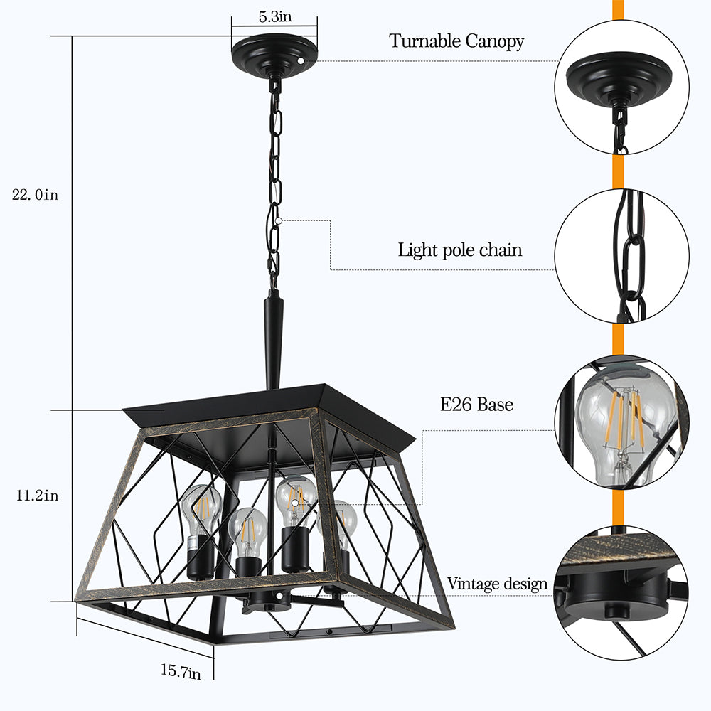 4-Light Vintage Farmhouse Chandelier_6