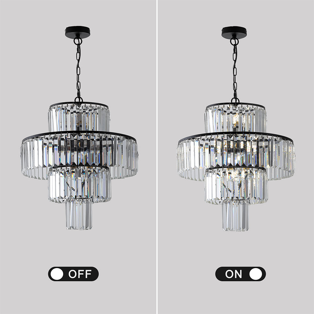 Modern Luxury Crystal Chandelier - Black_5