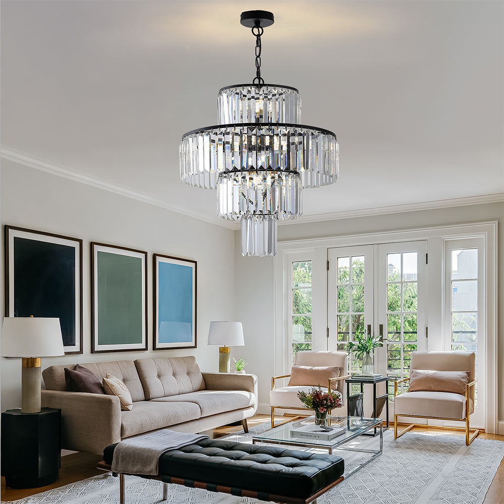 Modern Luxury Crystal Chandelier - Black_2