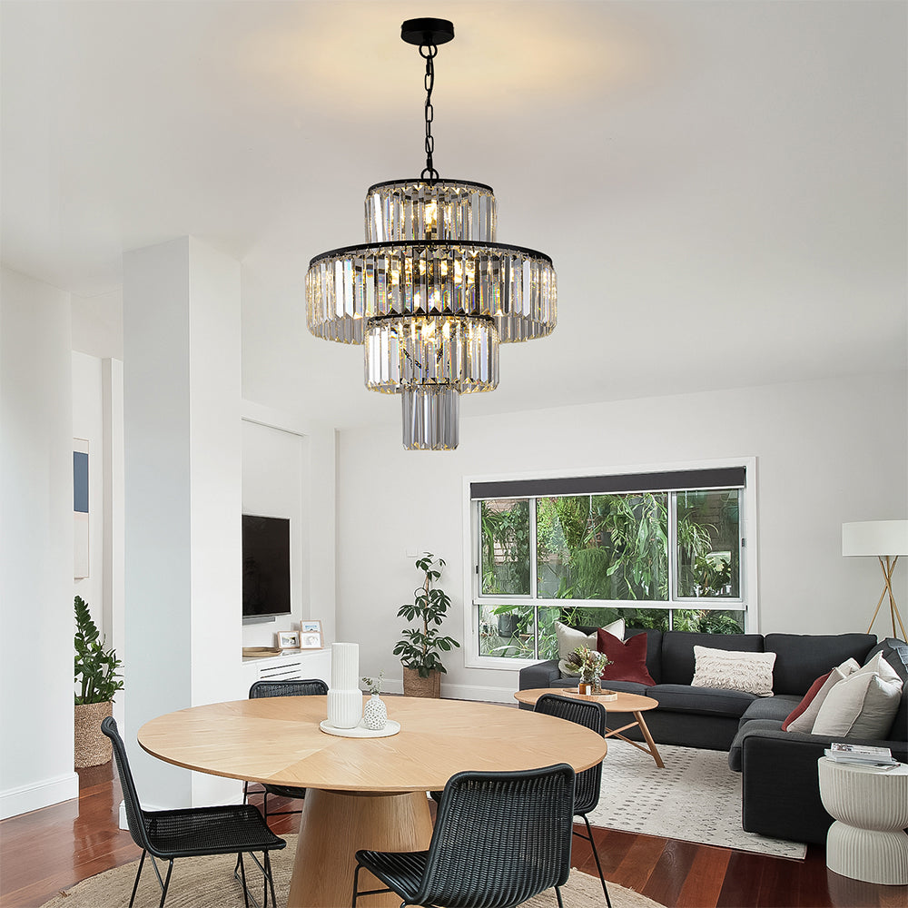 Modern Luxury Crystal Chandelier - Black_1