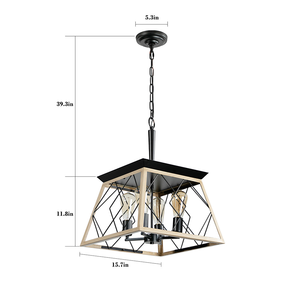 4-Light Bulbs Farmhouse Chandelier_5