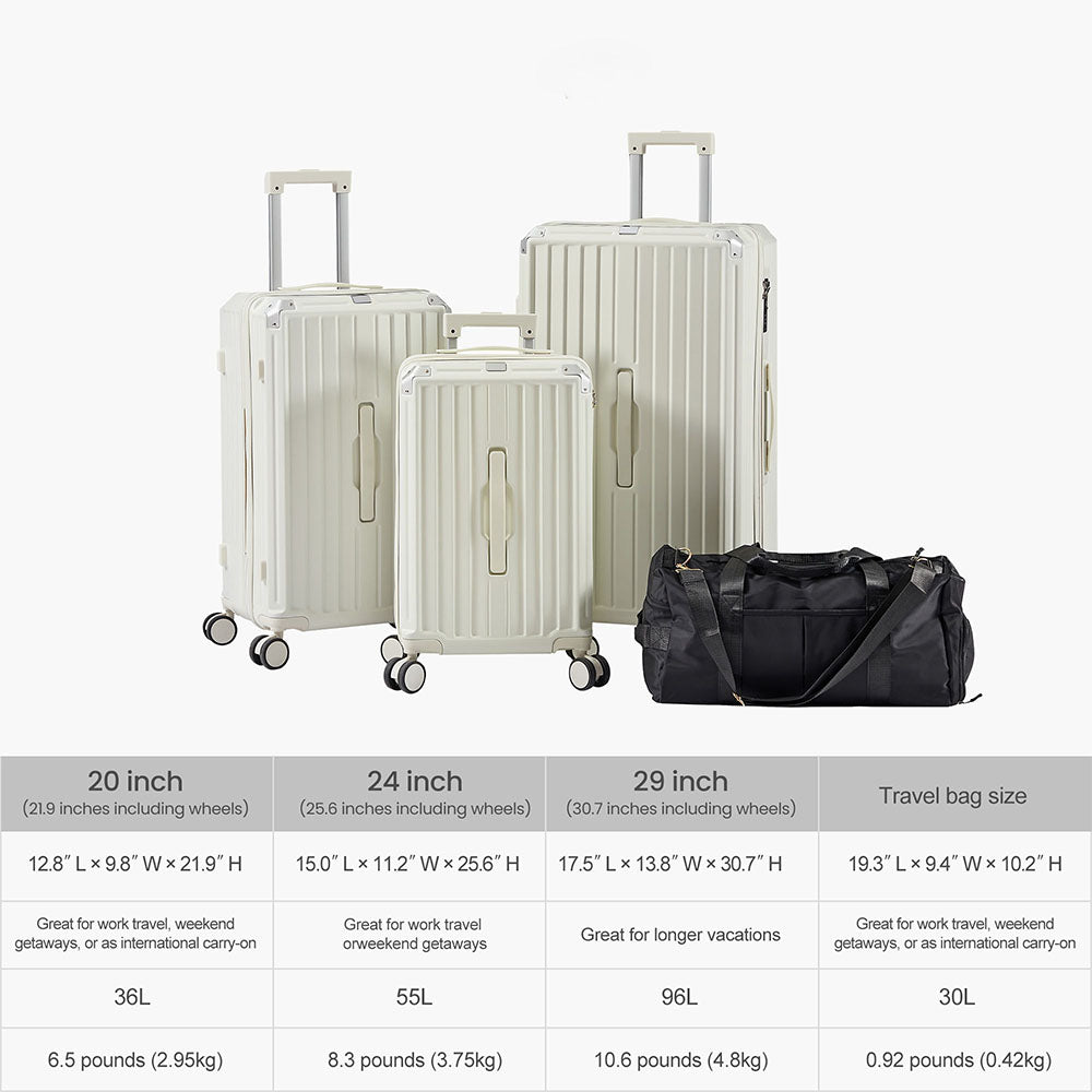 4-Piece Luggage Set Travel Bag - White_11