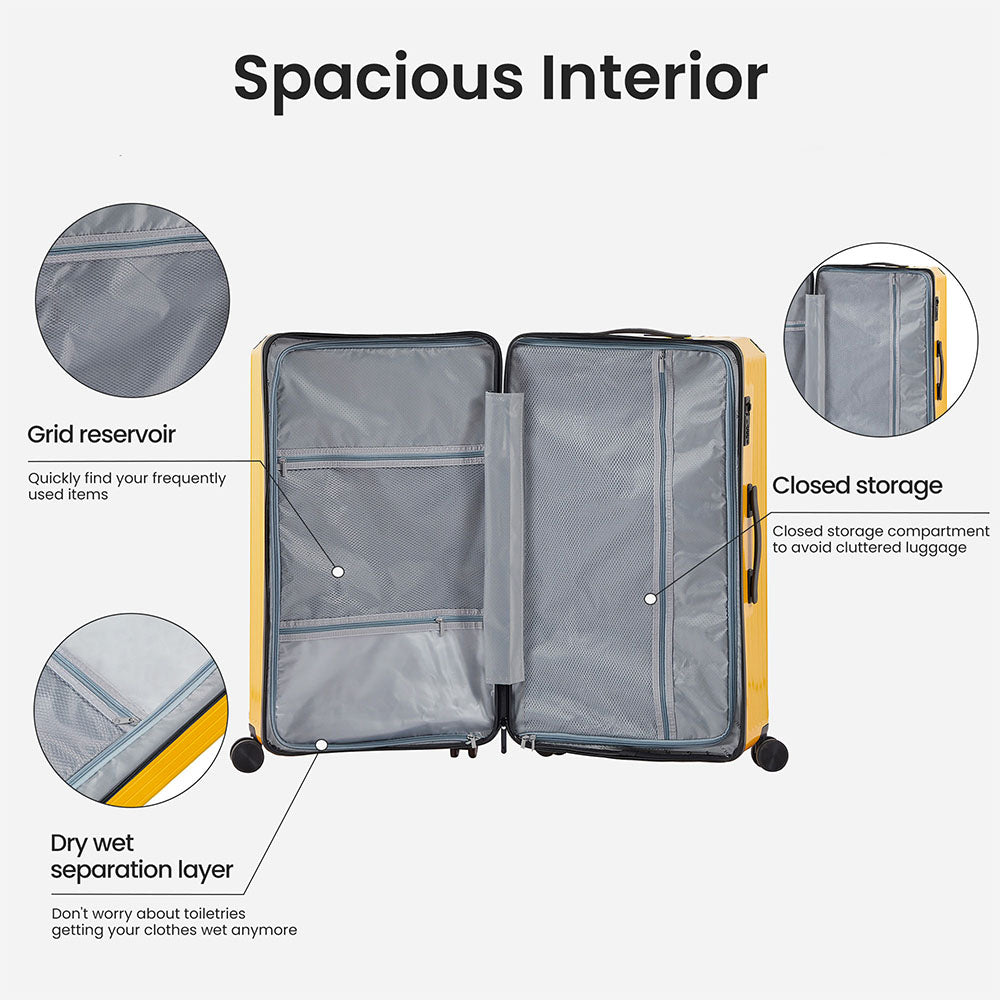 4-Piece Luggage Set Travel Bag - Yellow_3