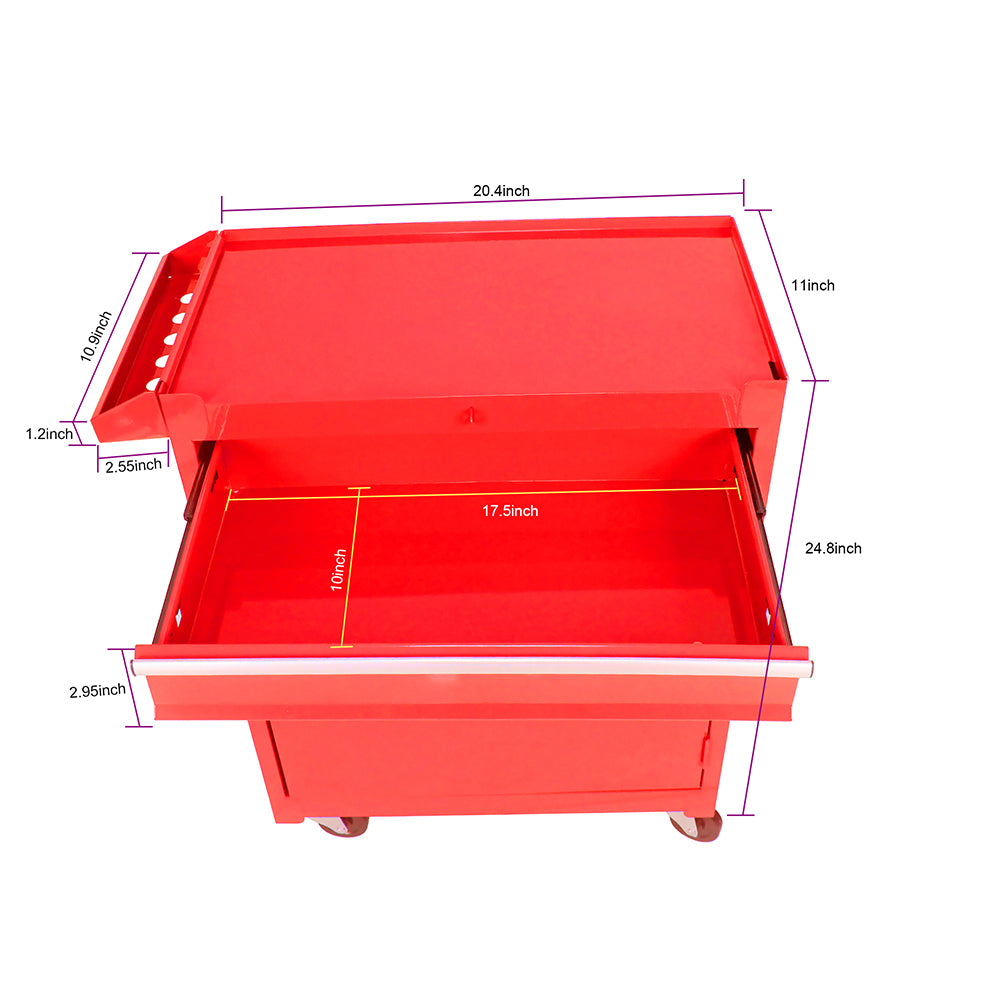 5-Drawer Tool Chest with Detachable Cabinet & Adjustable Shelf - Red_10