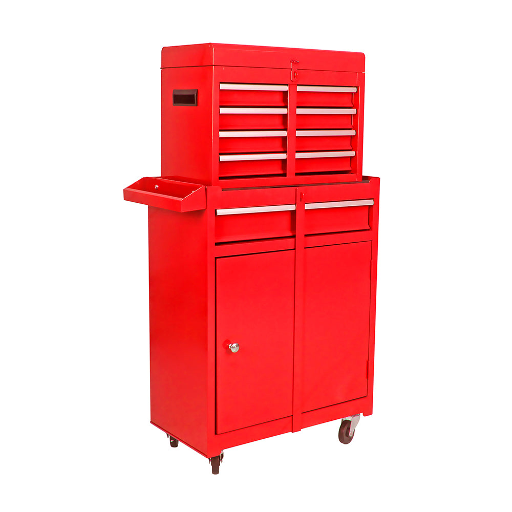 5-Drawer Tool Chest with Detachable Cabinet & Adjustable Shelf - Red_1