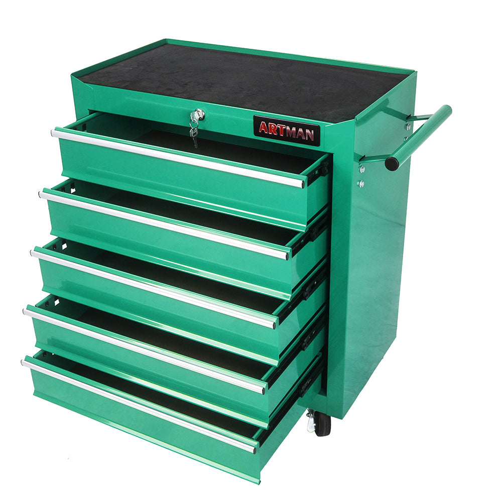 5-Drawer Multifunctional Tool Cart with Wheels - Green_5