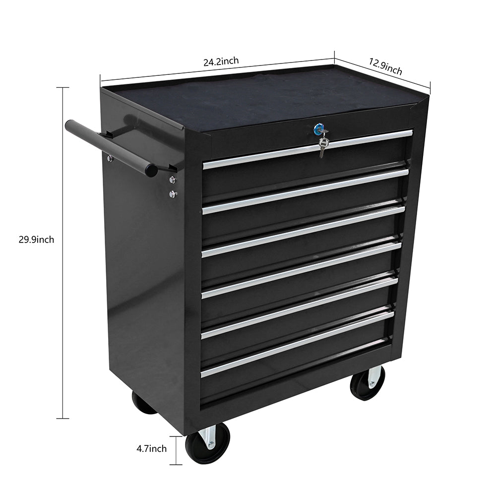 6-Drawer Tool Cart with Wheels - Black_6