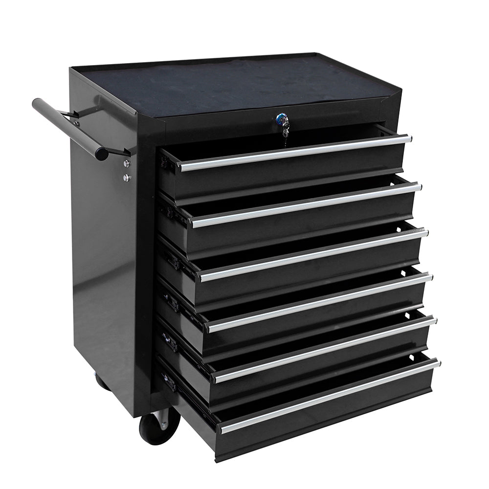 6-Drawer Tool Cart with Wheels - Black_1