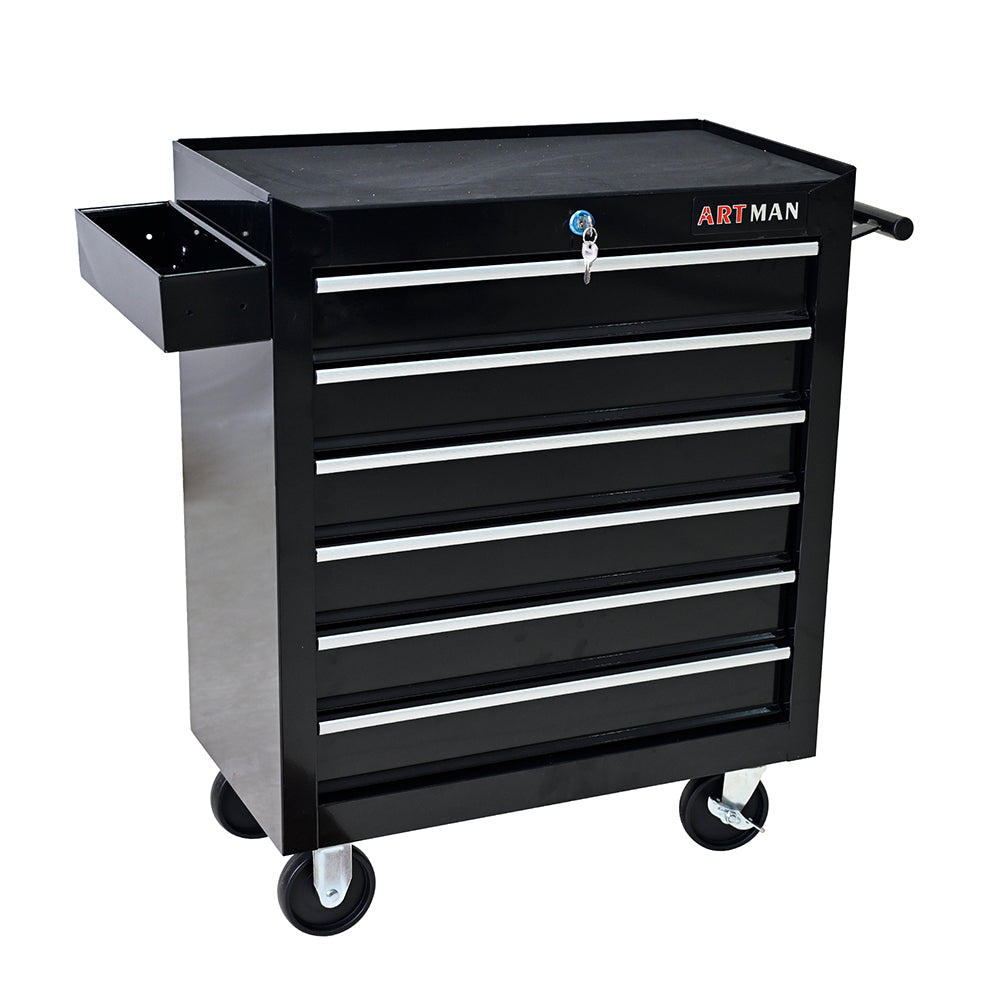 6-Drawer Tool Cart with Wheels - Black_4