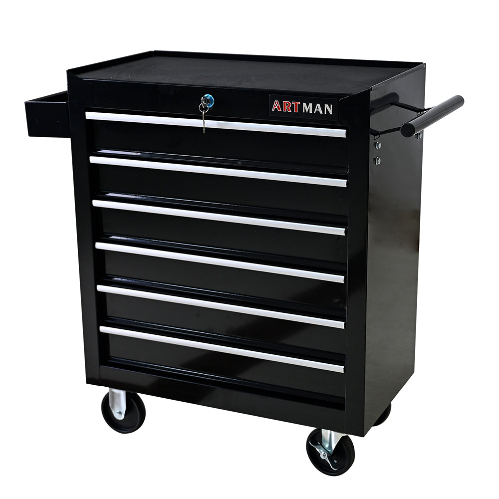 6-Drawer Tool Cart with Wheels - Black_0