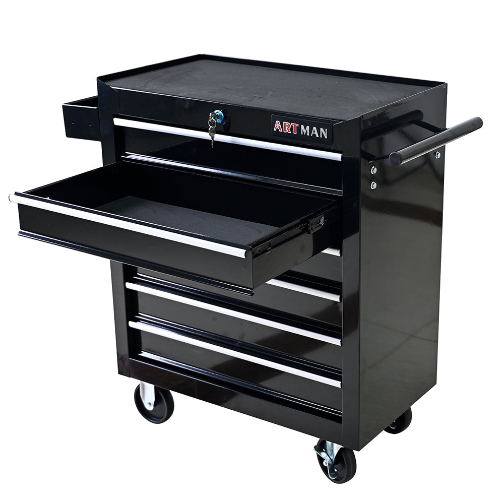 6-Drawer Tool Cart with Wheels - Black_3