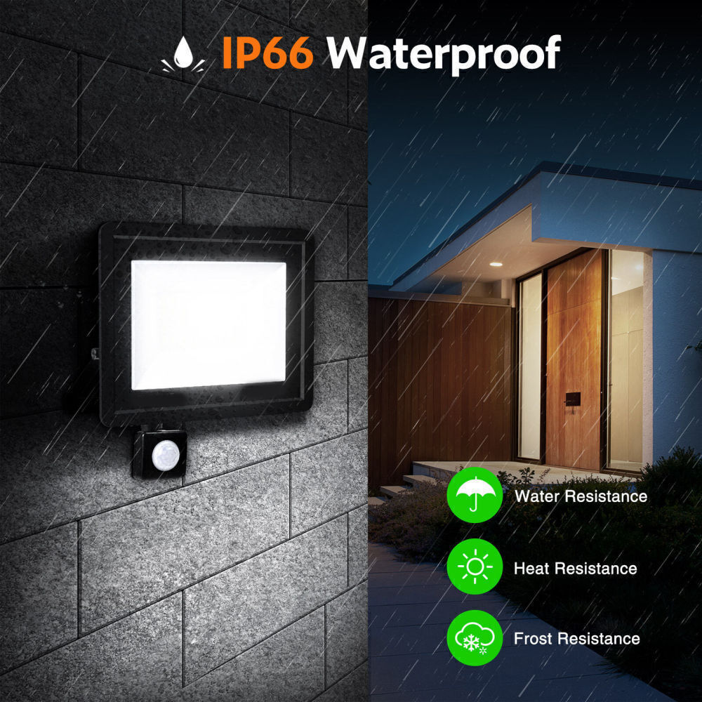 Outdoor Garden Floodlight With Sensor LED PIR Motion Security Lights Waterproof