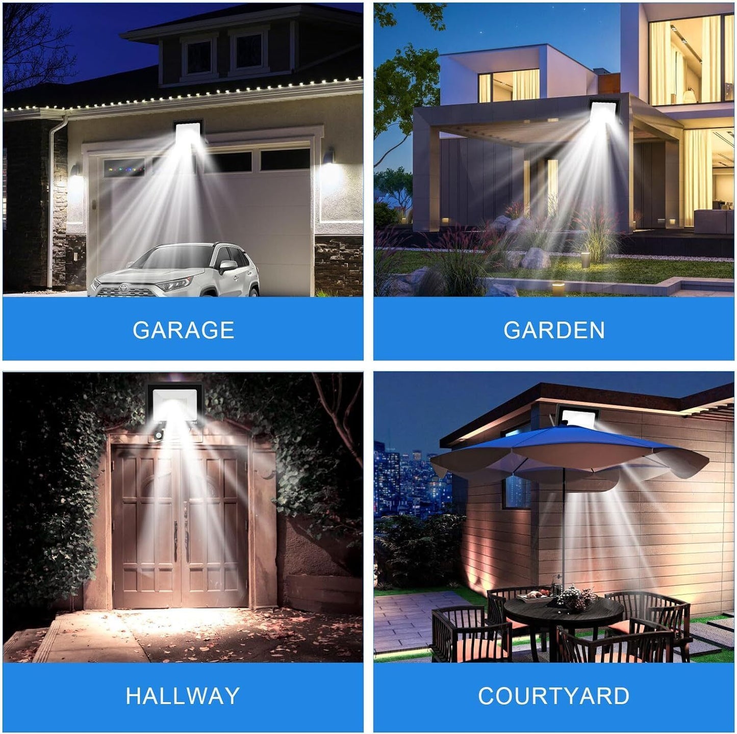 Outdoor Garden Floodlight With Sensor LED PIR Motion Security Lights Waterproof