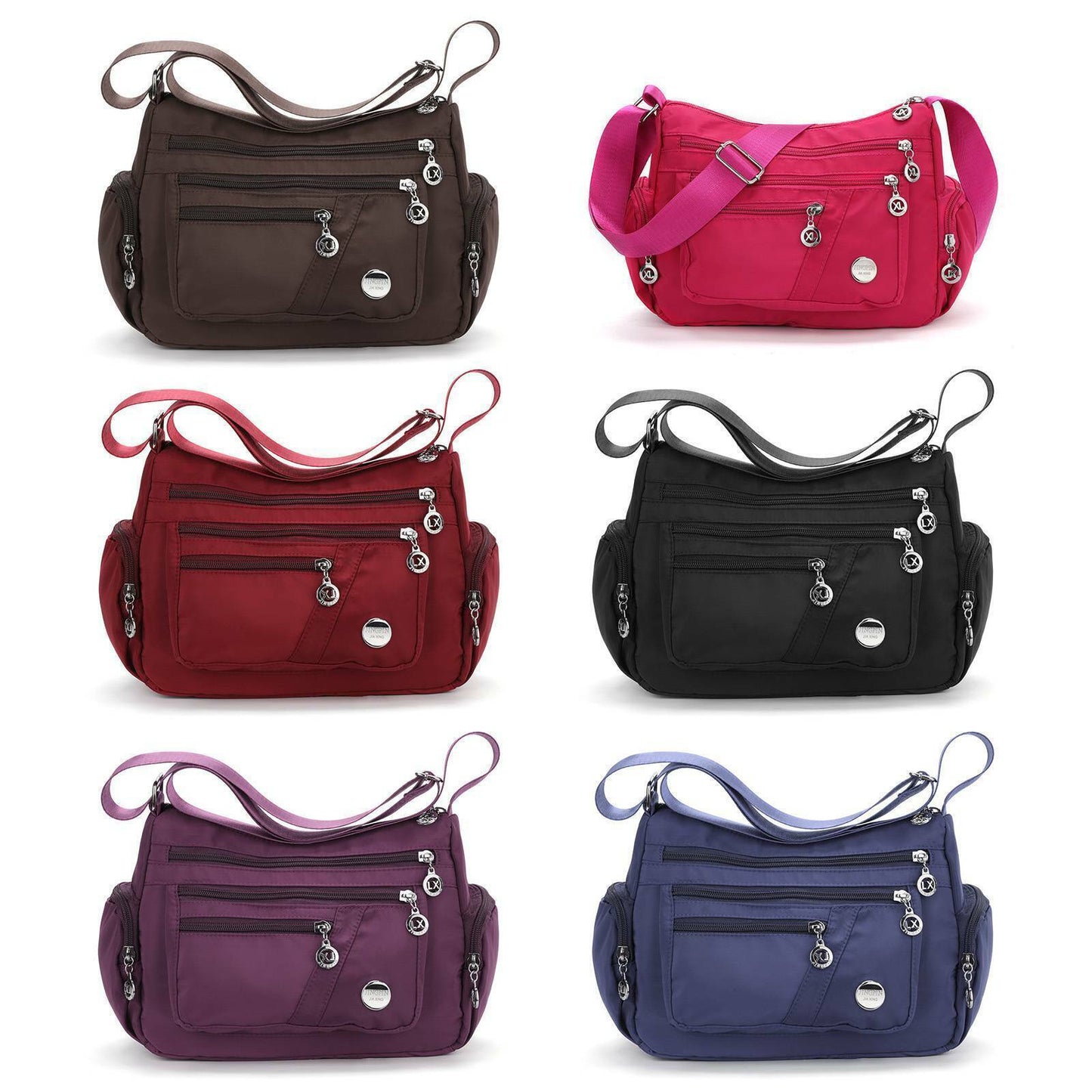 Women Ladies Multi Pocket Messenger Handbag Cross Body Bags Holiday Shoulder Bag