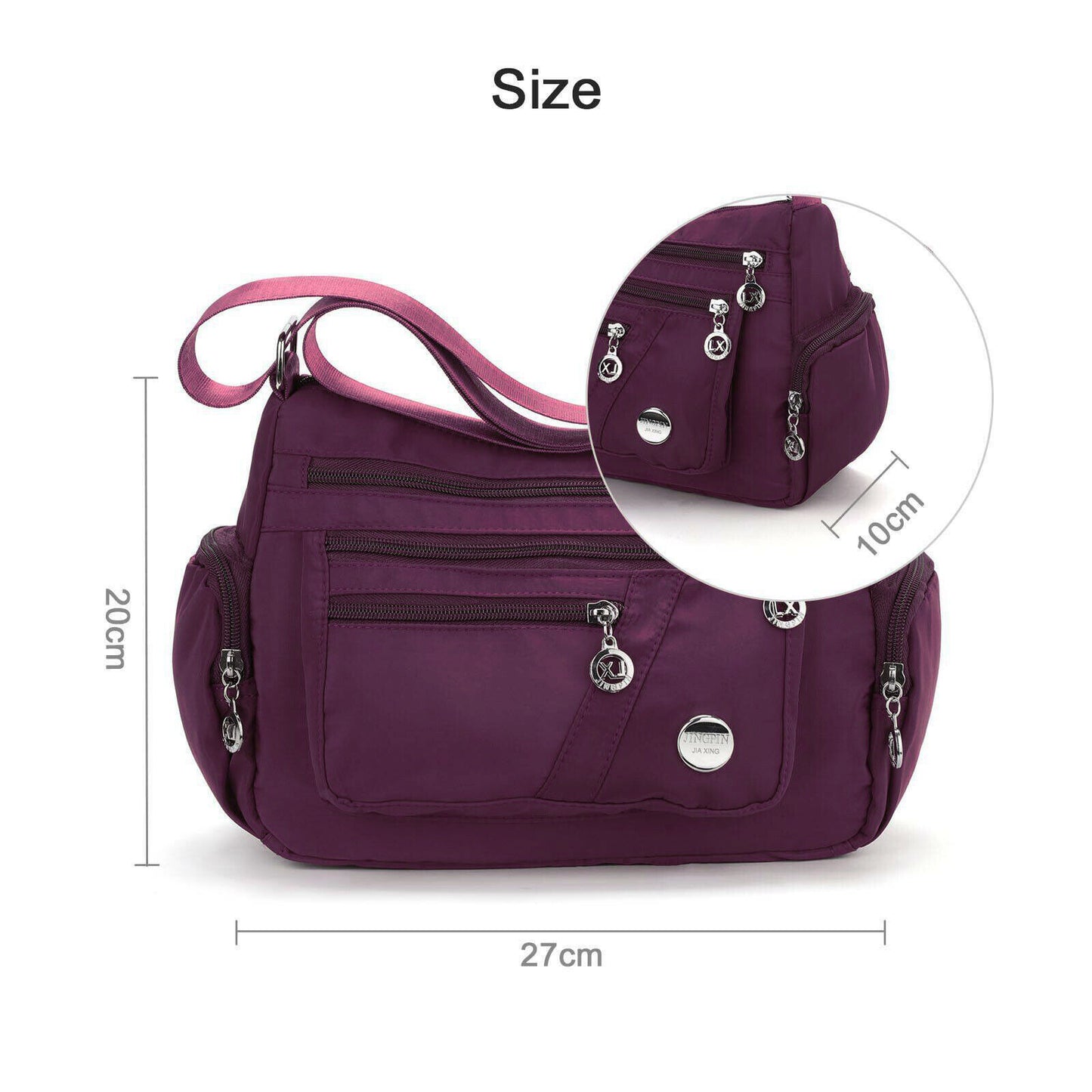 Women Ladies Multi Pocket Messenger Handbag Cross Body Bags Holiday Shoulder Bag