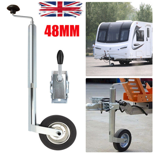 Jockey Wheel Med Duty 48mm Clamp Trailer Caravan Stand Wind Up Trailor Horse Box