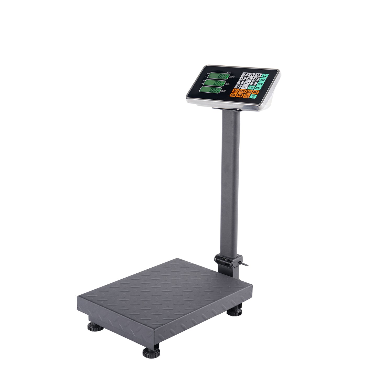 100KG/220lbs LCD Digital Personal Floor Postal Platform Scale with 30*40 Platform & 0.6mm Plate Black UK Plug