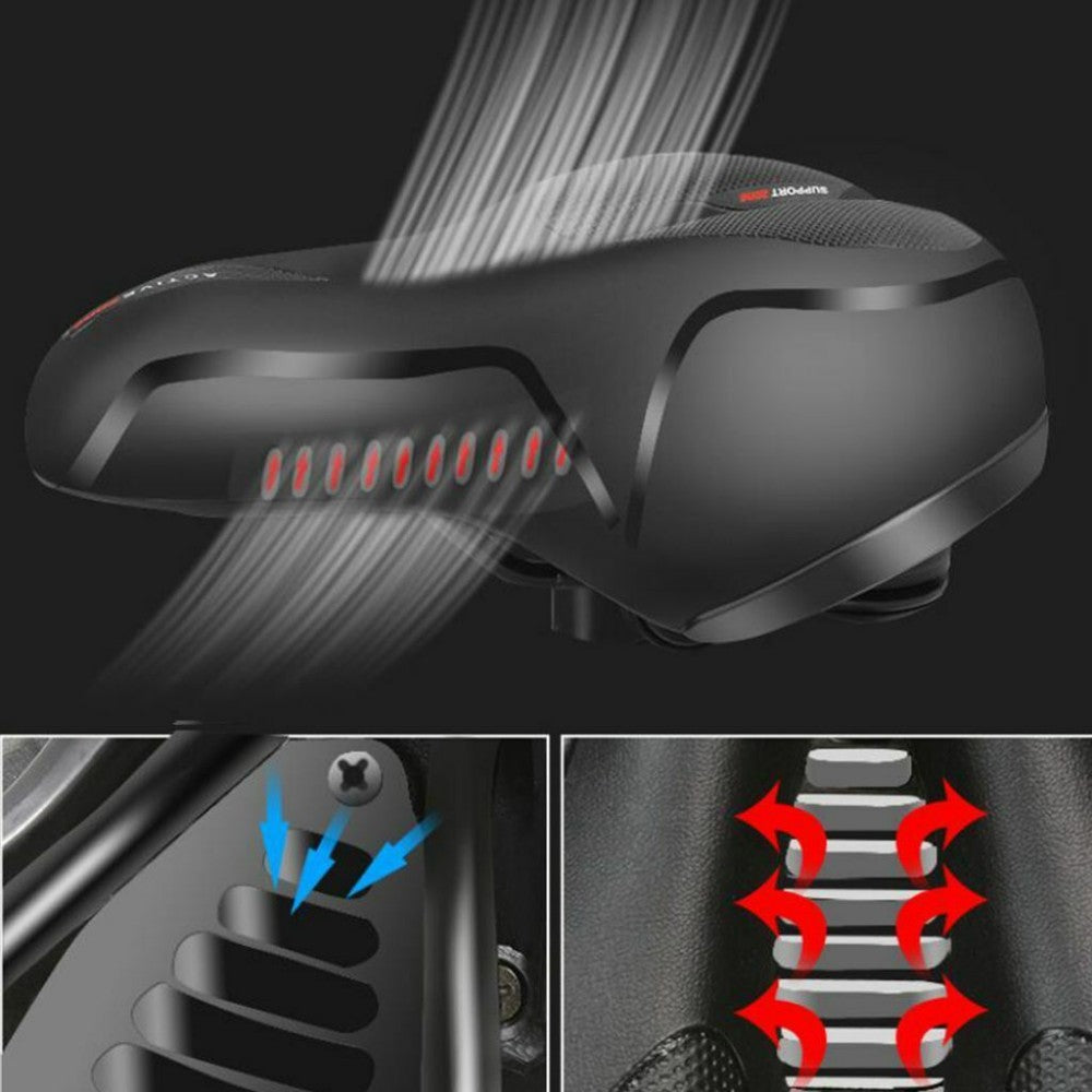 Wide Gel Bicycle Saddle with Dual Spring Suspension – Comfortable Touring Bike Seat for Men & Women (UK)