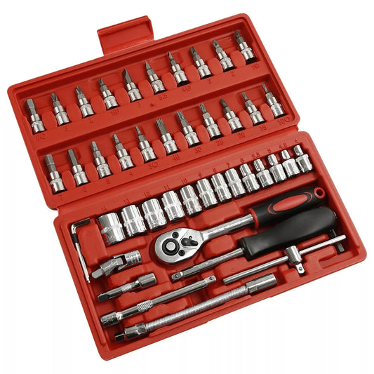 46-Piece Socket Wrench and Screwdriver Bits Ratchet Driver Kit