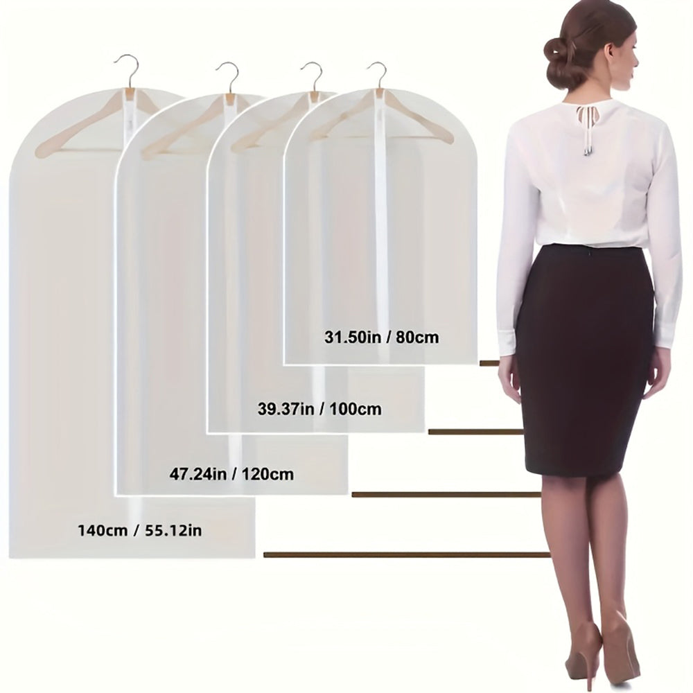 PEVA Garment Bags with Full Zipper for Closet Storage and Protection