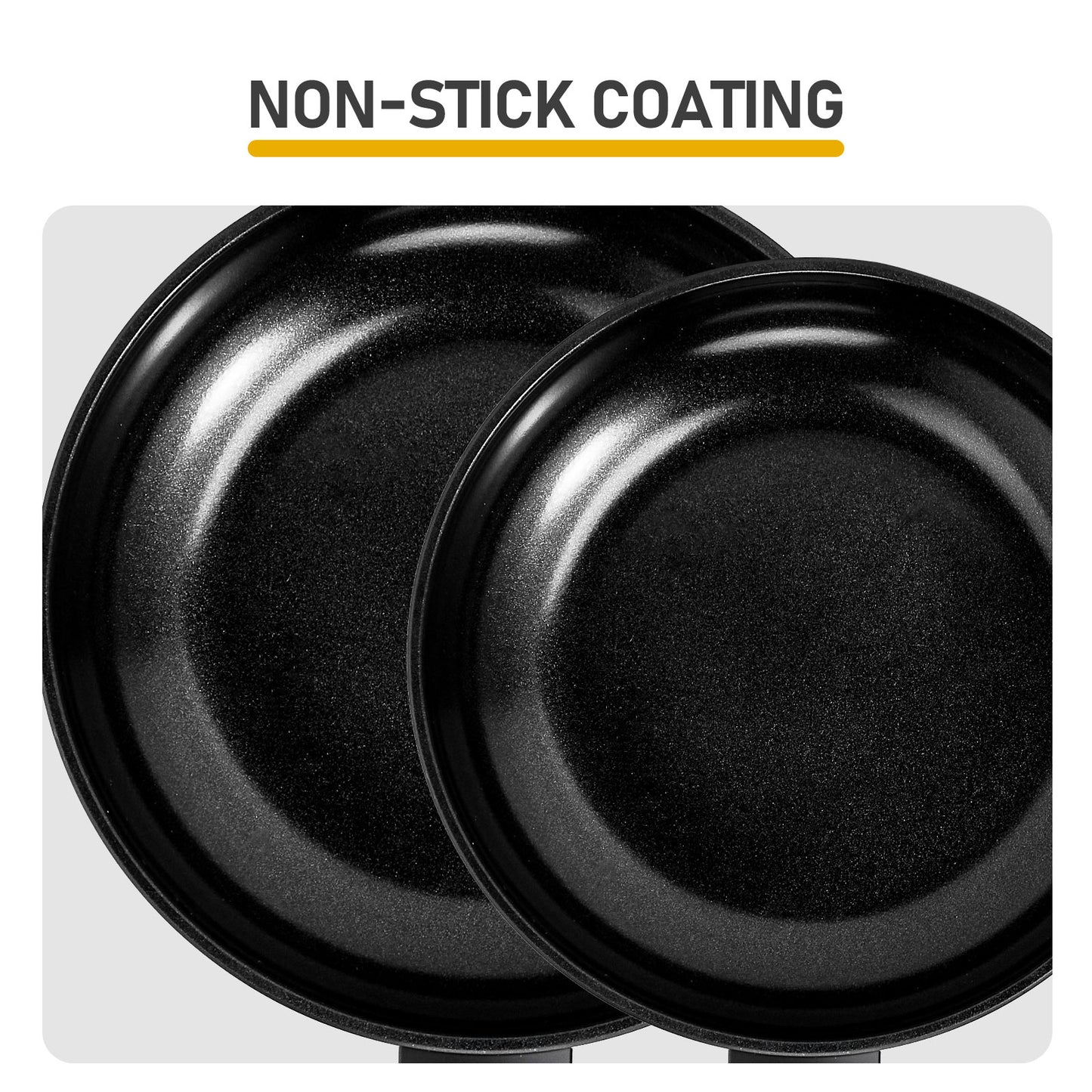 17-Piece Aluminum Cookware Set, Black Non-Stick Pots and Pans Set with Assembled Handles - 5 Pots & 2 Lids, Compatible with Induction, Gas, Electric Stoves, Perfect for Home Kitchen Use