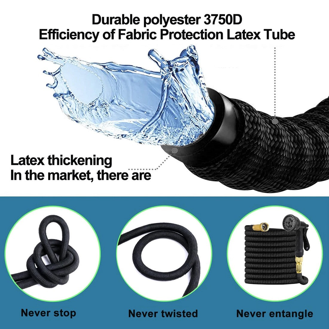 Heavy Duty 100FT Expandable Garden Hose Pipe Flexible With Water Spray Gun UK