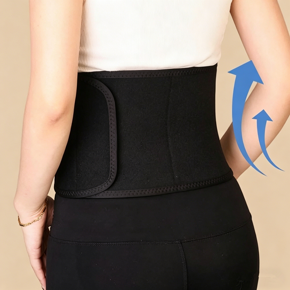 Waist Trimmer Belt Sport Workout Shaper Burner Slimming Belt W/ Phone Pocket Black