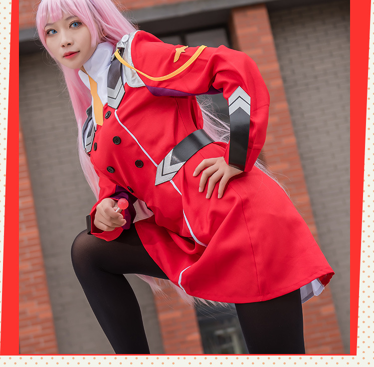 Game DARLING DARLING in the FRANXX Zero Two Cosplay Costume Dress 02 Cosplay Costume Women Cosplay Sexy Dress Headband wig shoes