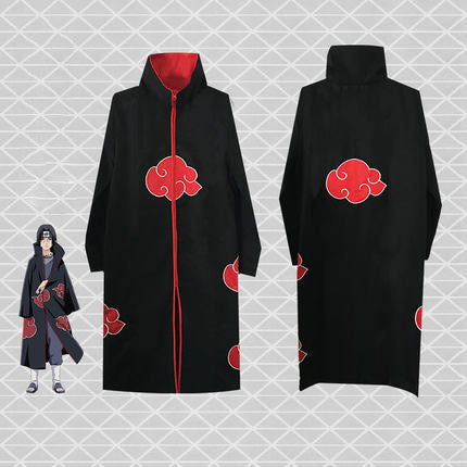 Anime Naruto Cosplay Costume Akatsuki Itachi Uchiha Hawk Uchiha Sasuke Hatake Kakashi Uzumaki Naruto Cosplay Cloak Hooded Cape