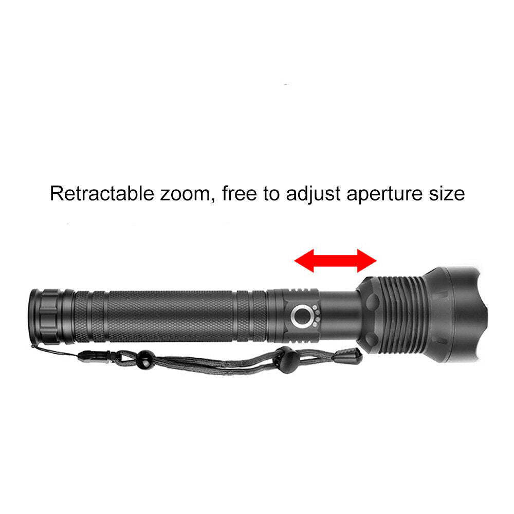 USB Recharge LED Flashlight 3 Lighting Modes Outdoor Camping Hiking Flashlight Work Light