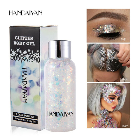 9 Colors Hot Festival Cosmetics Face Body Glitter Cream Sequins Shining Liquid Shimmer Glitter Body Makeup Fashion Party Make Up - 2bazar4